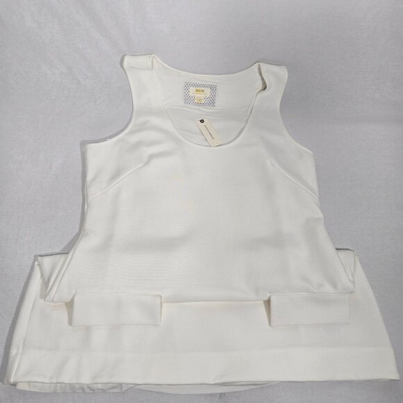 MAEVE by ANTHROPOLOGIE Sirencore Elevated Basic IVORY Texture Mini Dress Size XL - Picture 9 of 17